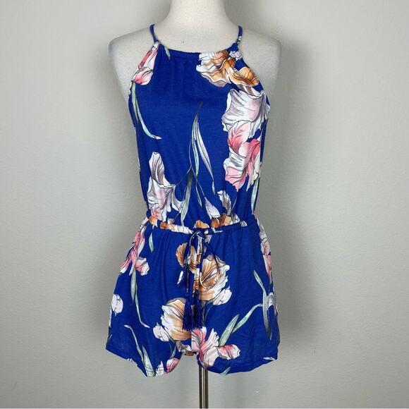 Mink Pink Blue Floral Halter  NWT Romper XS - Picture 2 of 8